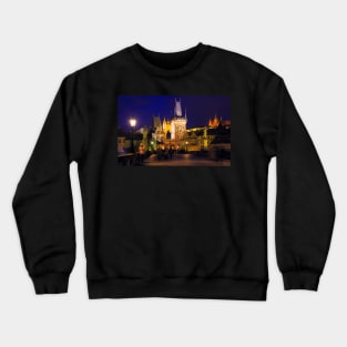 Charles Bridge at night Crewneck Sweatshirt